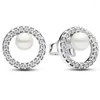 Boucles d'oreilles étalon chaîne d'origine originale de perles en argent cultivées baroques perles boucles d'oreille pour femmes 925 bijoux de bricolage de sterling bricolage