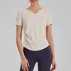 Yoga-Anzug T-Shirt Lose Kurzarm Top für Womens Professional Running Training Pilates Training Fitnessstudio 2024 Neues Modell