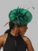 Chapeaux de fascinateur vert pour femmes de luxe de mariage église Headpiece dames cocktail occasionnelle chapeau marie