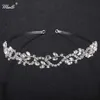 Bandons Miallo Wedding Tiaras Bridal Hair Clip Clip de diamant diamant fille Bandage argent feuille cristal couronne accessoires de cheveux bijoux Q240506