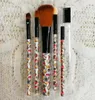 5 datorer mini färgglada blommor makeup borstar makeup skönhetsverktyg olika stilar och bärbara 5 sets2602860