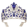 Stirnbänder Barockstil Miss Universe Diamond Hochzeitskrone Kopfstück mit Crystal Inlay Queen Prinzessin Kopfstück Q240506