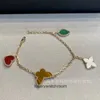 Braccialetti di gioielli di fascia alta Vancleff per donne bracciale fiore fortunato femmini