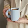 Tumblers Seramik Yaratıcı Kahve Kupası Tepsi Nordic Ev Dekoru El Yapımı Art Tea Tepsi Kişiselleştirilmiş Hediyeler H240506