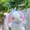 Plush Backpacks 2022 New Japan Lolita الكتف Bag Bag Girl Play Plush Lace LoP Ears Rabbit Pearl Messenger Bag Mini Toy Phone Coin Bagl2405
