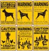 AVERTISSEMENT CHIEN PEINTURE MÉTAL PESSION VINTAGE Affiche Bénéficiez de Dog Retro Plaques d'étain Stickers Mur pour Garden Family House Decoration Decoration 20C6383765