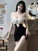 Повседневные платья v Sece Sweet Mini Dress Fashion Corean 2024 Топы сексуальные секретарь униформ