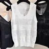 Dames T-shirt Designer Zomer Nieuw product Kleine geurige windvlinderwater Diamant holle gebreide tanktop voor vrouwen 0kqp