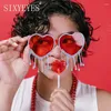 Solglasögon Sexig Heart Diamond Women 2022 Shiny Crystal Tassel Sun Glasses Fashion Female Candy Color Rhinestones Party Eyewear 241s