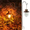 Kaarsen LED ZONDAGLICHT RETRO SOLAR LED OLIE LAMP Draagbare zonnekandel licht flikkeren vlammenloze buitenophangende lantaarn Garden Decor