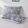 Nevresim Kapak 2/3pcs Gri Yıldızlı Gökyüzü Desen Torfor Seti, Yatak Odası Odası Dekoru için Nefes Alabilir Yumuşak ve Konforlu Yatak Seti (1 Yorgan + 1/2 Yastıksız Yastık Kılıfı