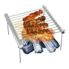 Grills New Arrive Mini Pocket BBQ Grill Portable Stainless Steel BBQ Grill Folding BBQ Grill Barbecue Accessories For Home Park Use