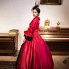 Lässige Kleider Weihnachten Frauen viktorianische Rococo -Kleid Renaissance Burgund Ballkleid Kostüme