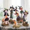 Skulpturen Halloween Harz Witch Figuren Dekor schöne Hexenspielzeug Sammler Puppen Schlafzimmer Desktop Charming Doll Decoration Ornamente