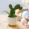 Flores decorativas plantas artificiais resina cactus vaso de flores suculento com vasos falsos