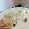 Tumblers Ins Glass Cup Heat Resistant Roller Beverage Transparent Tea Juice Milk Coffee Hushåll BAR 410/650/530ML H240506