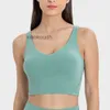 Designer ll-tops sexy women yoga Sport Underwear Bra Sports Vest Fitness Tops Couleur solide Shirts avec tasses amovibles Crops