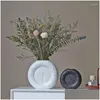 Vaser Creative Ceramic Clock Vase Flower Arrangement Decor Desktop Bakgrund Vägg Hydroponic Ware Simple Container Drop Delivery DHH96