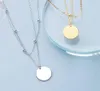 S925 Stamp Silver Color Double Layer Round Disc Pendant Necklace Gold Color Bead Chain Charm Necklace For Women Jewelry SN5741069536