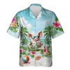 Chemises décontractées pour hommes drôle de cochon animal 3d chemise de plage imprimée mignon chemises graphiques pour animaux de compagnie pour hommes.