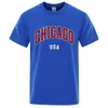 T-shirts masculins Chicago USA City T-shirts for Men Strt Lettre imprimer les femmes en coton t-shirts de mode