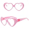 Solglasögon söta hjärtformade glasögon bärbar regnbåge färgglad sommarstrand kärlek trend kvinnor