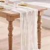 Semisher Gauze Table Runner Burlap Cheesecloth Setting Dining Rustic Country Wedding Birthday Decor Boho Linnengoed 240430