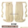 Chignons Wavy 17Inch Ponytial Extension Synthetic Hairpiece With Wrap Around Clip For Women Add Volume And Style To Your Hair Access Dh5P7