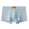 Underpants Mens Cotton Boxer Briefs Sexy Underwear Middle Waist Stretch Boxershorts U Convex Pouch Panties Breathable