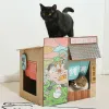 Scratchers New Japanese Style Cat House Wearresistant Scratching Post Large Space Cat Bed Store Series Cat Villa Cat Scratch Plate