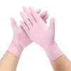 Eldiven pembe nitril tek kullanımlık eldivenler 50pcs lateks toz ücretsiz ev eldivenleri temizlik için mutfak güzelliği tatoo tırnak saç boyası
