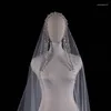 Bridal Veils Collection de mariage Whitney blanc avec des perles d'ivoire 1,5 mètre 3Mètre strass de luxe Velos de Novia