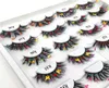 Färgad faux 3D Mink Eyelashes Butterfly False Eyelash Full Strip Eye Lashes Extension Makeup1272500