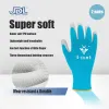 Gants jdl 2 paires anti-aslip de travail résistant à l'eau gants gants nylon gris tpu revêtu de travail certifié de travail