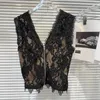 Zbiorniki damskie 2024 Summer Seksowne towarzyskie koronkowe szydełkowane szydełkowane design slim fit pad kamizel