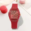 Montre-bracelets Femmes Regardez la montre-bracelet élégante Quartz Watchs Horloge Pointer Pointer Silicone Gift Relogios Feminino