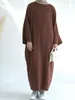 Vêtements ethniques simples coton Plain Abaya Turquie modeste robe islamique femmes robes décontractées musulmanes traditionnelles