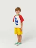 티셔츠 핫 스웨트 셔츠 어린이 세트 2024 스프링 신제 제품 시리즈 소년과 여자 티셔츠 까마귀와 바지 세트 시리즈 탑 바닥 슬2405