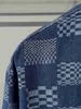 Jackets de tamanho grande masculino Designer de roupas externas Coats Men's Spring Spring e outono Planco xadrez lapela Jacquard lavado com mangas compridas Jaqueta de camisa de camisa
