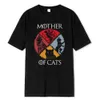 T-shirts voor heren Cat Family Moeder van katten afdrukken Male t shirts kwaliteit t-shirt zomer casual katoenen tops hiphop ademende kleding man h240506