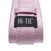 Bow Ties Hi-tie różowy szary kropki biznesowe Męskie krawat 8,5 cm Jacquard krawat akcesorie codziennie noszenie Cravat Wedding Party Hanky ​​Cufflink