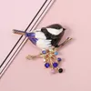 Brooches Multicolor Bird Brooch For Women Men Enamel Animal Rhinestone Jewelry Scarf Suit Badges Year Christmas Gifts