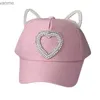 Caps chapeaux Childrens en forme de coeur en forme de coeur Cap Girls Perle Boucle Back Protection Sole