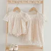 Mädchenkleider Sommer Schwester Kleid Outfit Mädchen Baby Strampler Party Kleinkind Baby Girls Prinzessin Spitzenkleider Kinder Kinder einteilige Strampler