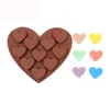 Siliconen cakevorm 10 roosters hartvormige chocoladeschimmel bakken diy2687566