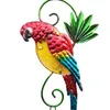 Figurines décoratines cour Pendente Vent cloche suspendue Ornements Home Decor Iron Fer Handmade Parrot Garden Decoration