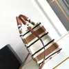 Striped fabric cowhide Tote Cacbs Designer New Summer Handbag Ladies Luxury Outdoor Vacation Beach Bag 24SS New Stripe Collection 199162