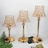 Kaarsenhouders gouden pilaar bureaulamp kristal votiefhouder centerpieces voor bruiloftdecoratie lantaarn