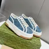 Tennis Casual Shoes Luxurys Designers Damesschoen Groene katoenen heren Sneakers Classic Womens 2024 Beste prijs Hoge kwaliteit Dagelijkse comfortabele stof