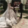 Арабские 3D Made 2018 цветочные платья на заказ на заказ на плече кружево длинные рукава свадебные платья часовня свадебные платья es 0510